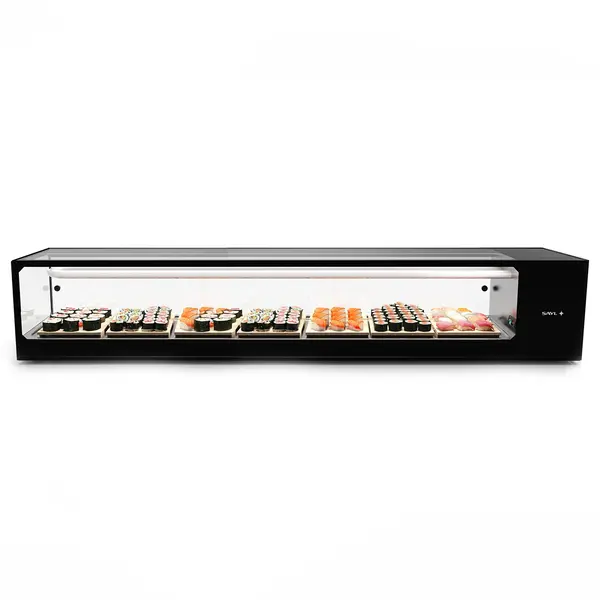Sushivitrine | LOGIC | Zwart | 0°C/+4°C | Statisch | 1 Niveau | 1680x380x300(h)mm