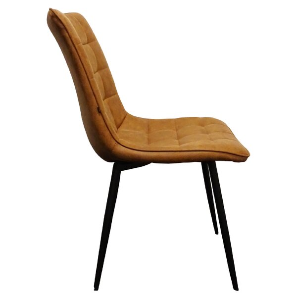 Stoel | Microvezel/Metaal | Cognac | Zwarte Poten | Indoor | 490x430x870(h)mm
