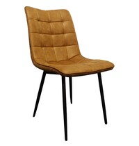E.R.S. Stoel | Microvezel/Metaal | Cognac | Zwarte Poten | Indoor | 490x430x870(h)mm
