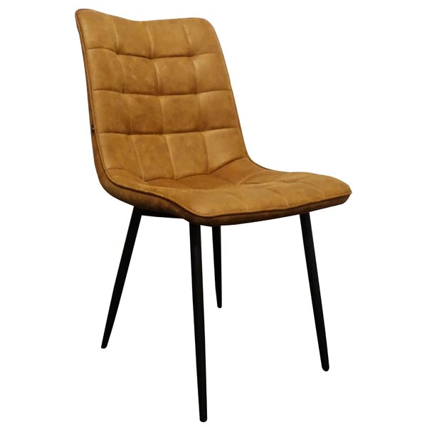 Stoel | Microvezel/Metaal | Cognac | Zwarte Poten | Indoor | 490x430x870(h)mm