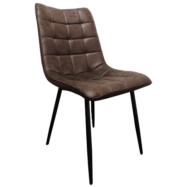 Stoel | Microvezel/Metaal | Donkerbruin | Zwarte Poten | Indoor | 490x430x870(h)mm