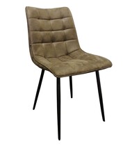 E.R.S. Stoel | Microvezel/Metaal | Taupe | Zwarte Poten | Indoor | 490x430x870(h)mm