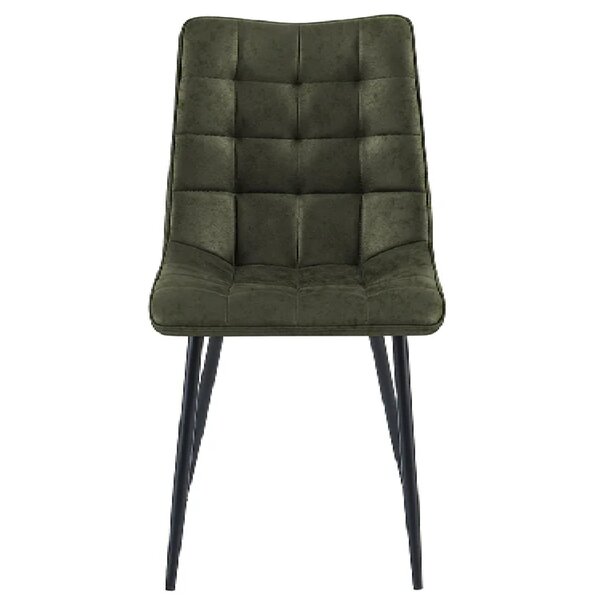 Stoel | Microvezel/Metaal | Army Groen | Zwarte Poten | Indoor | 490x430x870(h)mm