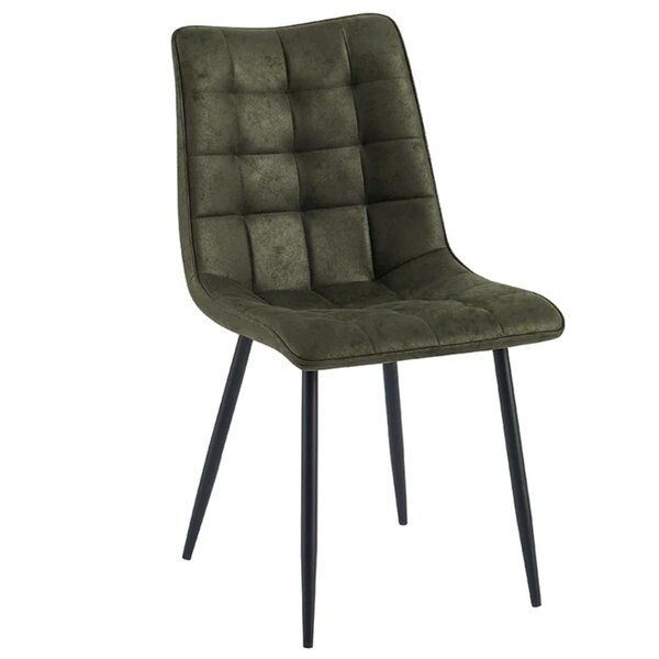 Stoel | Microvezel/Metaal | Army Groen | Zwarte Poten | Indoor | 490x430x870(h)mm