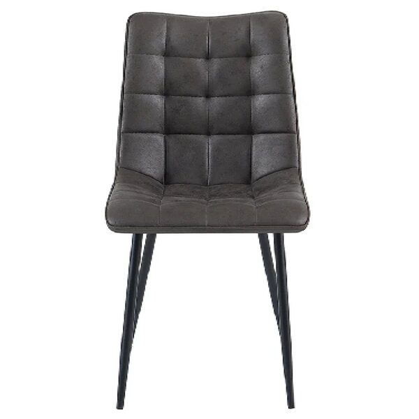 Stoel | Microvezel/Metaal | Antraciet | Zwarte Poten | Indoor | 490x430x870(h)mm