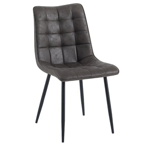 Stoel | Microvezel/Metaal | Antraciet | Zwarte Poten | Indoor | 490x430x870(h)mm