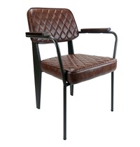 E.R.S. Stoel | Kunstleer/Metaal | Bruin | Gun Metal Frame | Indoor | 600x570x800(h)mm