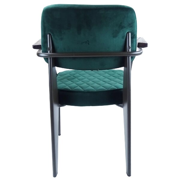 Stoel | Fluweel/Metaal | Groen | Gun Metal Frame | Indoor | 600x570x800(h)mm
