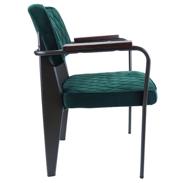 Stoel | Fluweel/Metaal | Groen | Gun Metal Frame | Indoor | 600x570x800(h)mm