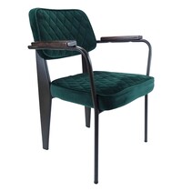 E.R.S. Stoel | Fluweel/Metaal | Groen | Gun Metal Frame | Indoor | 600x570x800(h)mm