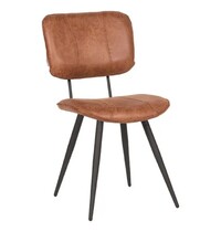 E.R.S. Stoel | Leer/Metaal | Cognac | Zwart Frame | Indoor | 490x600x870(h)mm