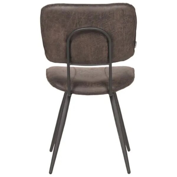 Stoel | Leer/Metaal | Antraciet | Zwart Frame | Indoor | 490x600x870(h)mm