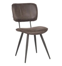 E.R.S. Stoel | Leer/Metaal | Antraciet | Zwart Frame | Indoor | 490x600x870(h)mm