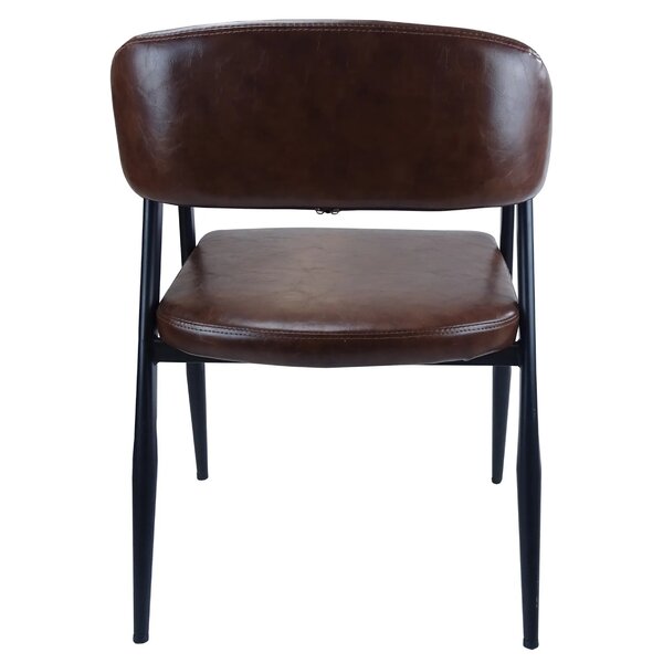 Stoel | Kunstleer/Metaal | Bruin | Zwart Frame | Indoor | 510x530x760(h)mm