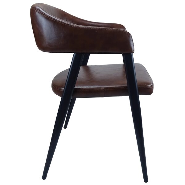 Stoel | Kunstleer/Metaal | Bruin | Zwart Frame | Indoor | 510x530x760(h)mm