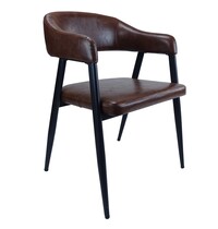 E.R.S. Stoel | Kunstleer/Metaal | Bruin | Zwart Frame | Indoor | 510x530x760(h)mm