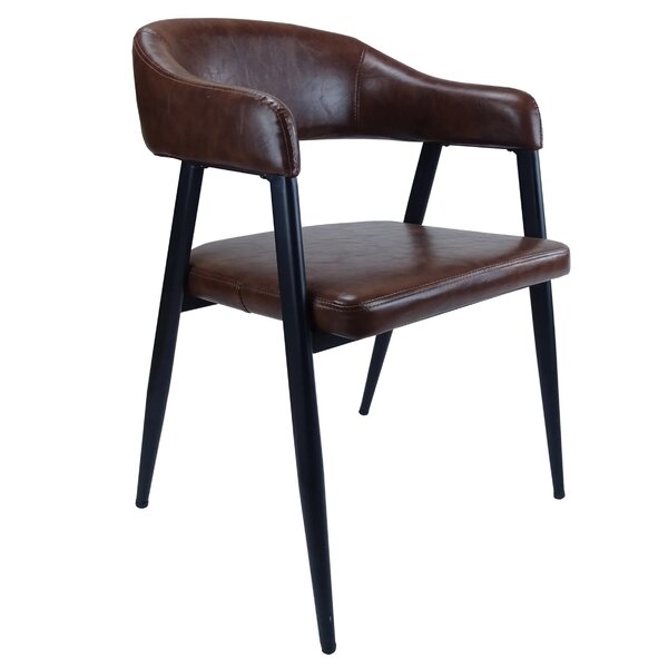 Stoel | Kunstleer/Metaal | Bruin | Zwart Frame | Indoor | 510x530x760(h)mm