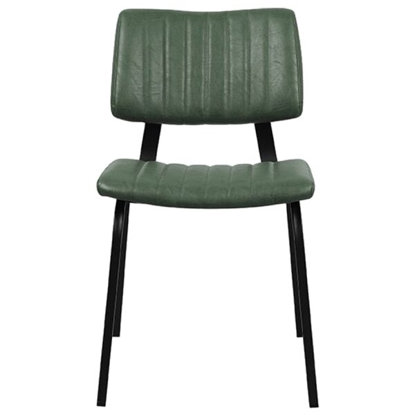 Stoel | Kunstleer/Metaal | Groen | Zwart Frame | Indoor | 460x560x790(h)mm