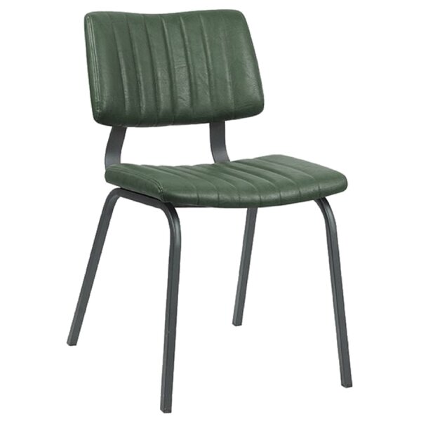 Stoel | Kunstleer/Metaal | Groen | Zwart Frame | Indoor | 460x560x790(h)mm