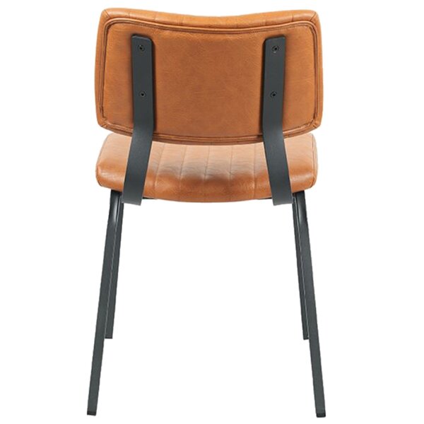 Stoel | Kunstleer/Metaal | Cognac | Zwart Frame | Indoor | 460x560x790(h)mm