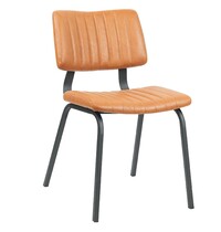 E.R.S. Stoel | Kunstleer/Metaal | Cognac | Zwart Frame | Indoor | 460x560x790(h)mm