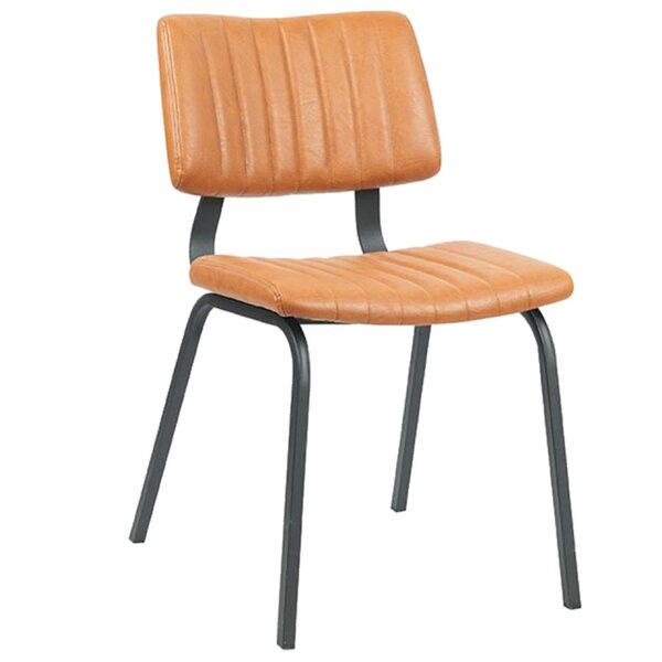 Stoel | Kunstleer/Metaal | Cognac | Zwart Frame | Indoor | 460x560x790(h)mm