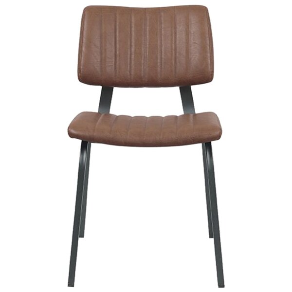 Stoel | Kunstleer/Metaal | Licht Bruin | Zwart Frame | Indoor | 460x560x790(h)mm
