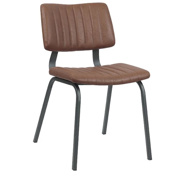Stoel | Kunstleer/Metaal | Licht Bruin | Zwart Frame | Indoor | 460x560x790(h)mm
