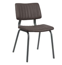 E.R.S. Stoel | Kunstleer/Metaal | Bruin | Zwart Frame | Indoor | 460x560x790(h)mm