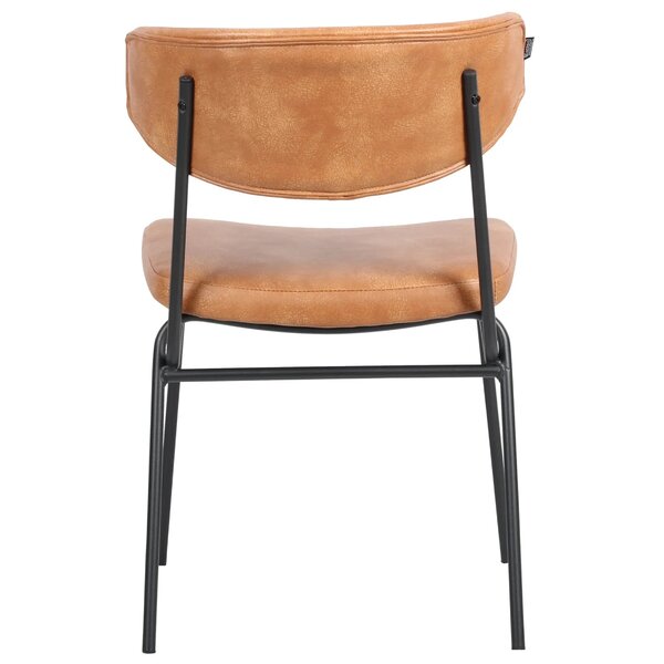 Stoel | Kunstleer/Metaal | Cognac | Zwart Frame | Indoor | 490x610x770(h)mm
