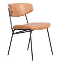 E.R.S. Stoel | Kunstleer/Metaal | Cognac | Zwart Frame | Indoor | 490x610x770(h)mm