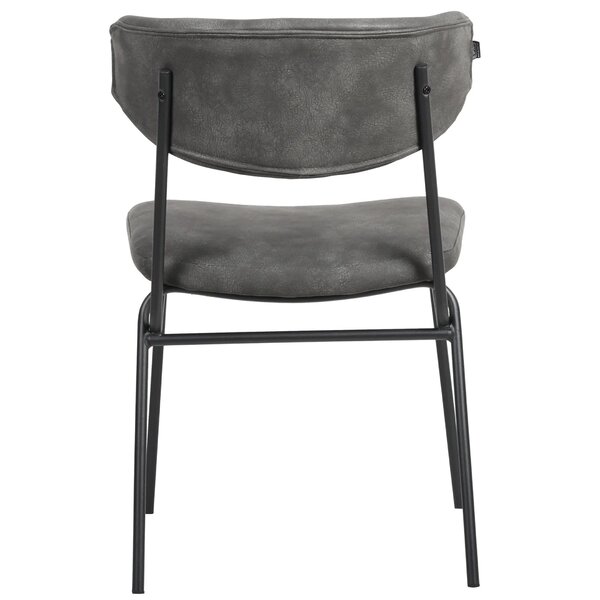 Stoel | Kunstleer/Metaal | Antraciet | Zwart Frame | Indoor | 490x610x770(h)mm