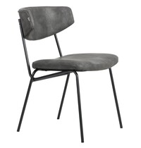 E.R.S. Stoel | Kunstleer/Metaal | Antraciet | Zwart Frame | Indoor | 490x610x770(h)mm