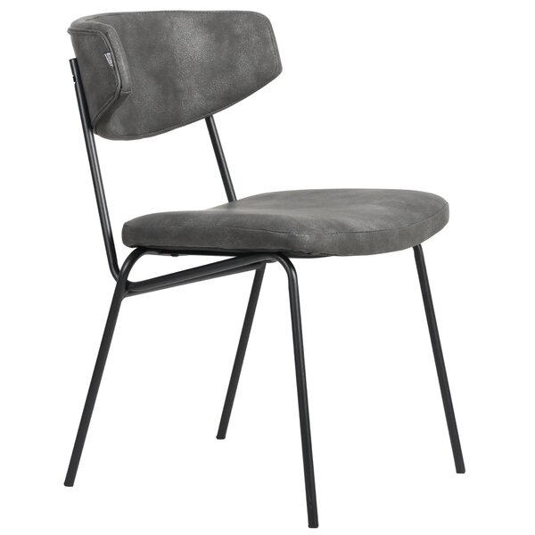 Stoel | Kunstleer/Metaal | Antraciet | Zwart Frame | Indoor | 490x610x770(h)mm
