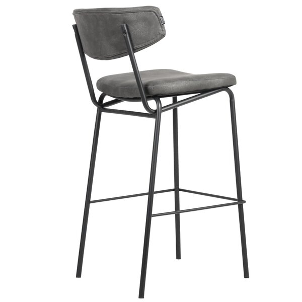 Barkruk | Kunstleer/Metaal | Antraciet | Zwart Frame | Indoor | 450x550x1020(h)mm