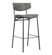 E.R.S. Barkruk | Kunstleer/Metaal | Antraciet | Zwart Frame | Indoor | 450x550x1020(h)mm