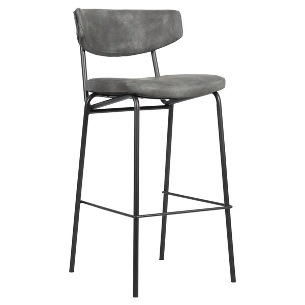 Barkruk | Kunstleer/Metaal | Antraciet | Zwart Frame | Indoor | 450x550x1020(h)mm