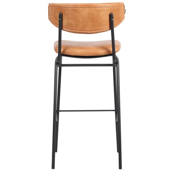 Barkruk | Kunstleer/Metaal | Cognac | Zwart Frame | Indoor | 450x550x1020(h)mm