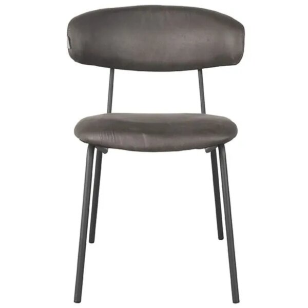 Stoel | Microvezel/Metaal | Antraciet | Zwart Frame | Indoor | 530x590x790(h)mm