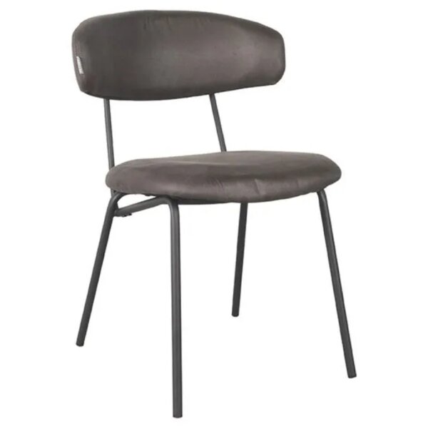Stoel | Microvezel/Metaal | Antraciet | Zwart Frame | Indoor | 530x590x790(h)mm