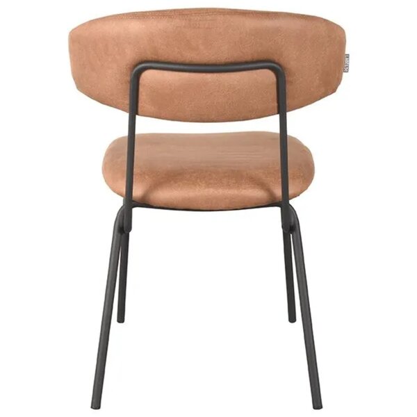 Stoel | Microvezel/Metaal | Cognac | Zwart Frame | Indoor | 530x590x790(h)mm