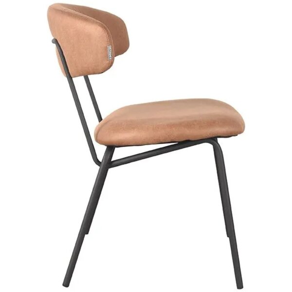 Stoel | Microvezel/Metaal | Cognac | Zwart Frame | Indoor | 530x590x790(h)mm