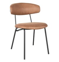E.R.S. Stoel | Microvezel/Metaal | Cognac | Zwart Frame | Indoor | 530x590x790(h)mm 