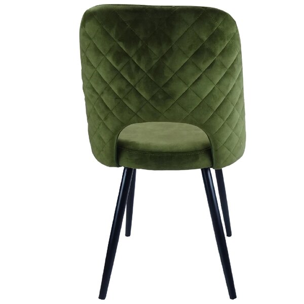 Stoel | Fluweel/Metaal | Moss | Zwarte Poten | Indoor | 480x530x830(h)mm