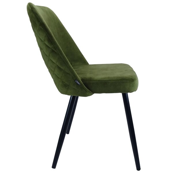 Stoel | Fluweel/Metaal | Moss | Zwarte Poten | Indoor | 480x530x830(h)mm