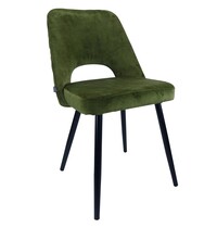 E.R.S. Stoel | Fluweel/Metaal | Moss | Zwarte Poten | Indoor | 480x530x830(h)mm