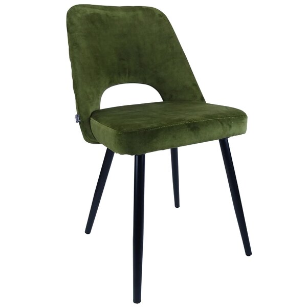 Stoel | Fluweel/Metaal | Moss | Zwarte Poten | Indoor | 480x530x830(h)mm