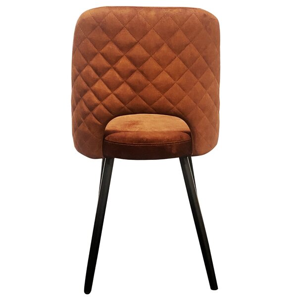 Stoel | Fluweel/Metaal | Koper | Zwarte Poten | Indoor | 480x530x830(h)mm
