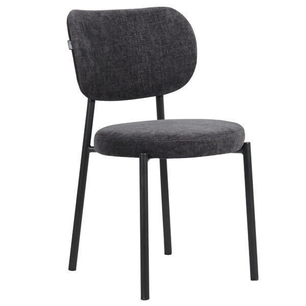Stoel | Stof/Metaal | Antraciet | Zwart Frame | Indoor | 470x560x810(h)mm