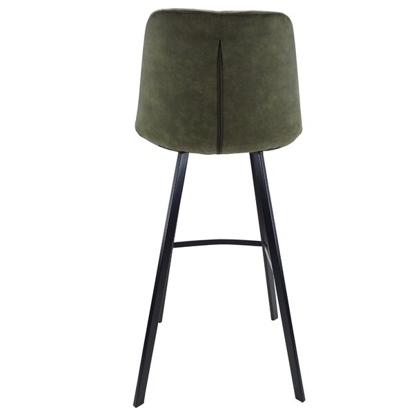 Barkruk | Microvezel/Metaal | Groen | Zwarte Poten | Indoor | 500x570x1060(h)mm